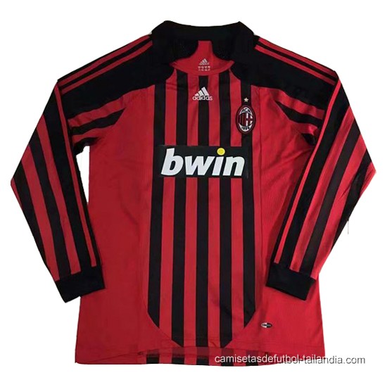 Camiseta AC Milan Primera Retro Manga Larga 2007-2008 - Haga un click en la imagen para cerrar